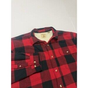 RedHead Brand Co. Men’s XL Red/Black Plaid Sherpa Button Up
